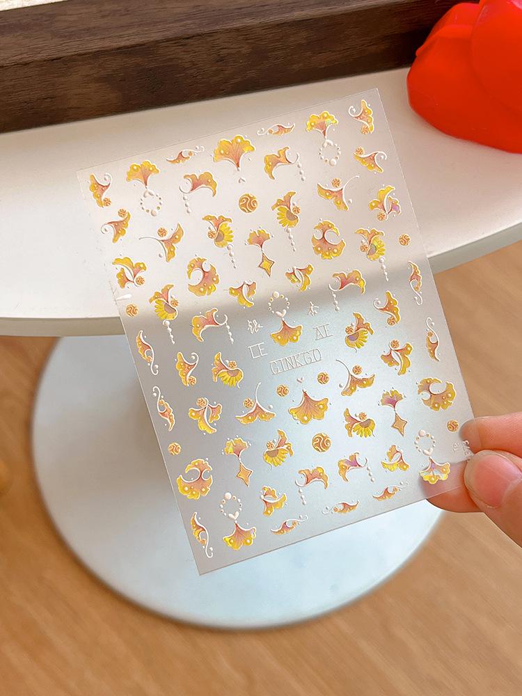 YITU Ginkgo Nail Art Stickers: Embossed, Flashy, Self-Adhesive Decor YT4373
YITU Ginkgo Nail Art Stickers: Embossed, Flashy, Self-Adhesive Decor YT4373