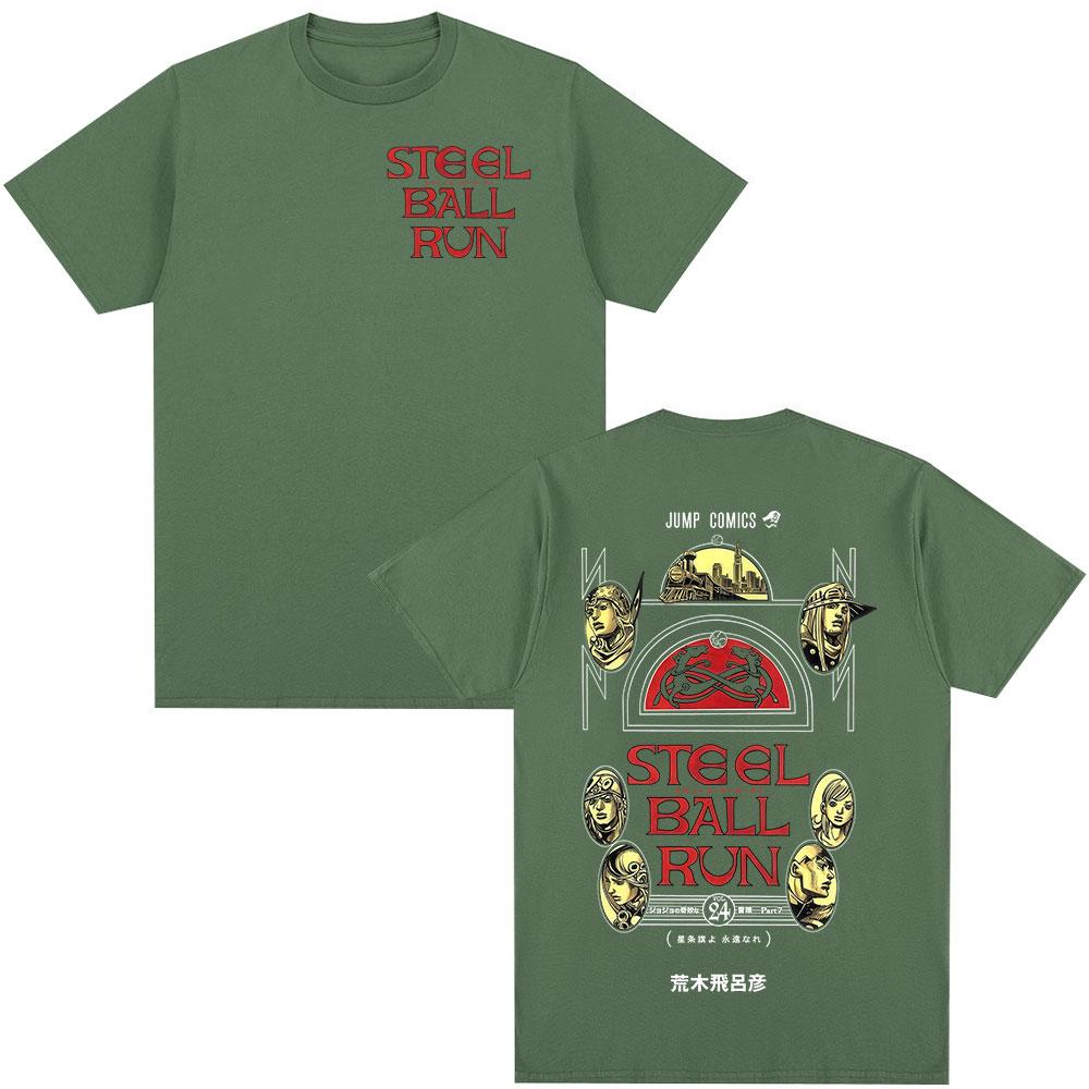 Anime Jojo Bizarre Adventure STEEL BALL RUN T Shirts Unisexs Clothing Casual Cotton Short Sleeves Oversized Tshirt Streetwear 4XL
Anime Jojo Bizarre Adventure STEEL BALL RUN T Shirts Unisexs Clothing Casual Cotton Short Sleeves Oversized Tshirt Streetwear 4XL