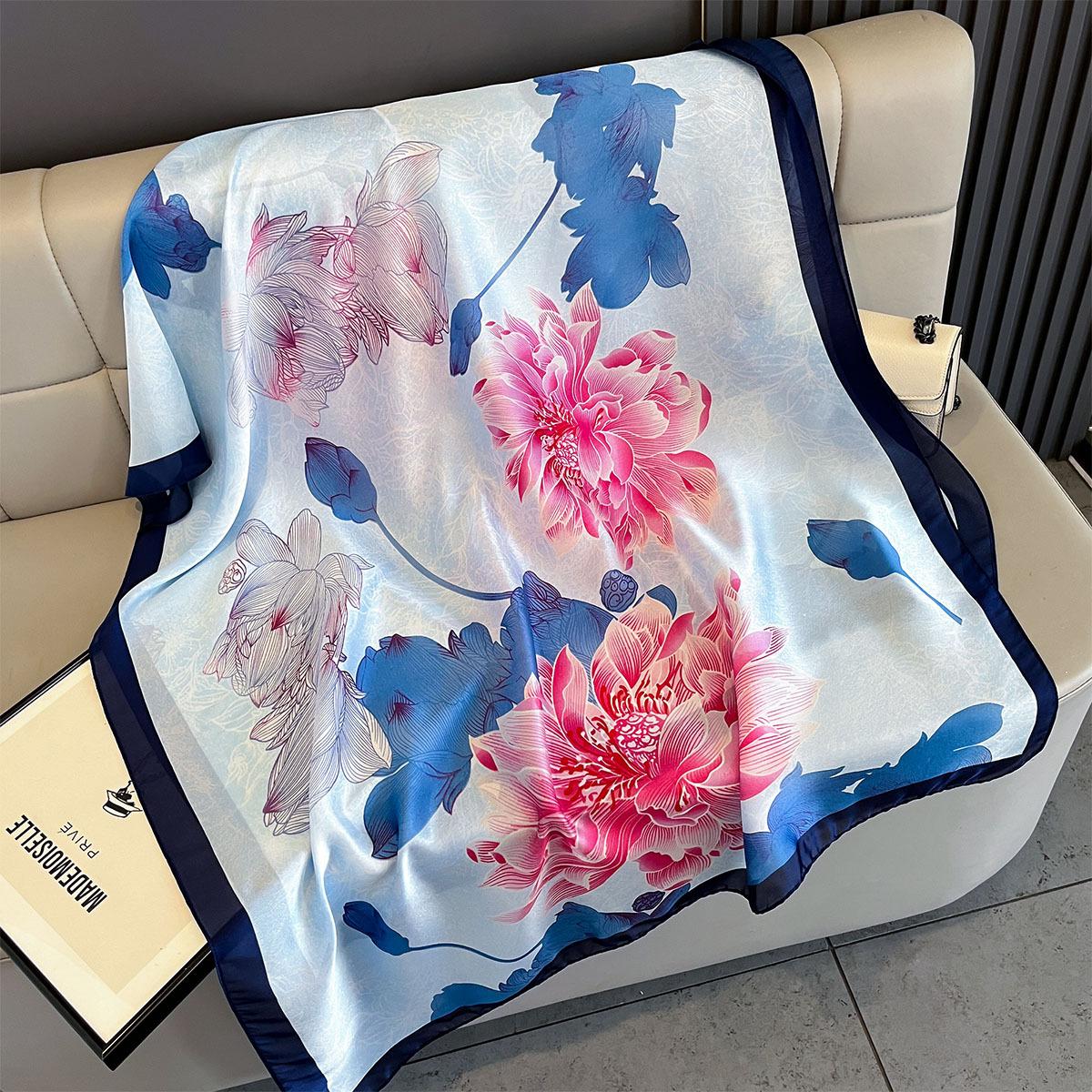 Spring Summer Autumn Sun Protection New Silk Satin Printed Scarf Women Thin Shawl Silk Imitation Trendy Scarves Poncho 85x180cm
Spring Summer Autumn Sun Protection New Silk Satin Printed Scarf Women Thin Shawl Silk Imitation Trendy Scarves Poncho 85x180cm