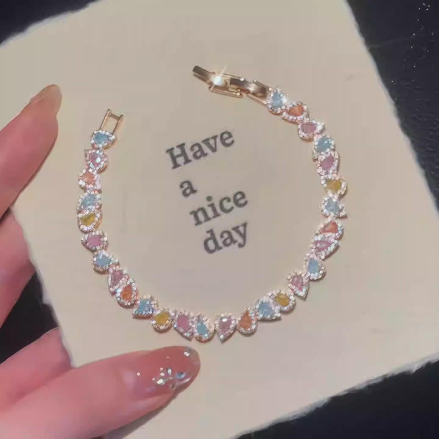2026 New Dopamine Colorful Waterfall Full Diamond Bracelet, Luxury Elegant Daily Commute Hand Jewelry for Women
2026 New Dopamine Colorful Waterfall Full Diamond Bracelet, Luxury Elegant Daily Commute Hand Jewelry for Women