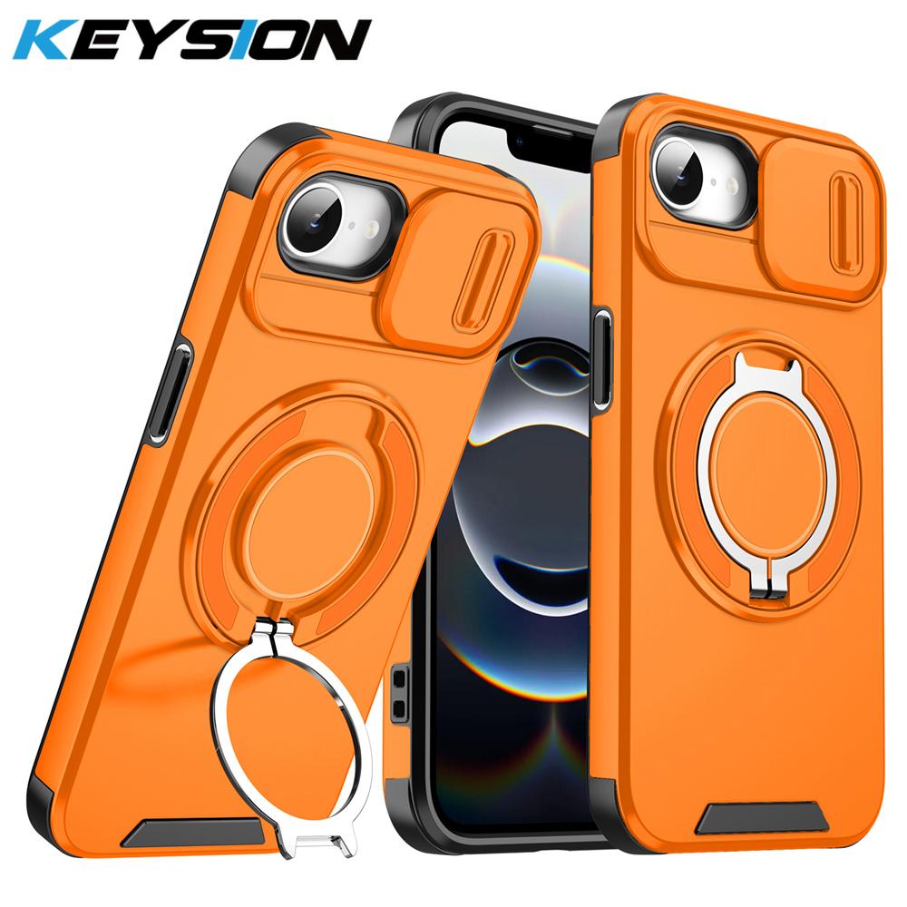 KEYSION 360° Rotating Ring Stand Phone Case for iPhone 17e 16e Slide Camera Protection Magnetic Shockproof Cover for iPhone 17e for iPhone 16e помаранчевий
KEYSION 360° Rotating Ring Stand Phone Case for iPhone 17e 16e Slide Camera Protection Magnetic Shockproof Cover for iPhone 17e for iPhone 16e помаранчевий