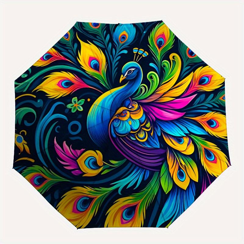 1pc Peacock Feathers Automatic Folding Umbrella - Lightweight, Retractable Design with 8-Rib Durability, Perfect for Outdoor Adventures189
1pc Peacock Feathers Automatic Folding Umbrella - Lightweight, Retractable Design with 8-Rib Durability, Perfect for Outdoor Adventures189
