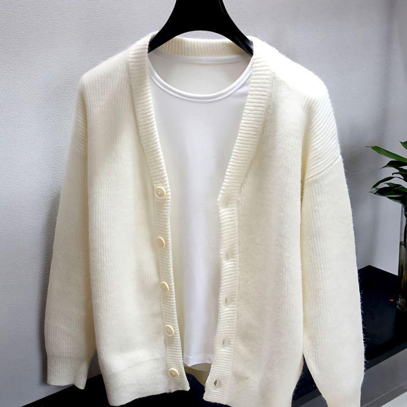 Autumn Winter Male Loose Casual Solid Color Cardigan Sweater Lhomme Simple All-match Knitting Coat Top Men V-neck Jacket Outwear 3XL чорний
Autumn Winter Male Loose Casual Solid Color Cardigan Sweater Lhomme Simple All-match Knitting Coat Top Men V-neck Jacket Outwear 3XL чорний