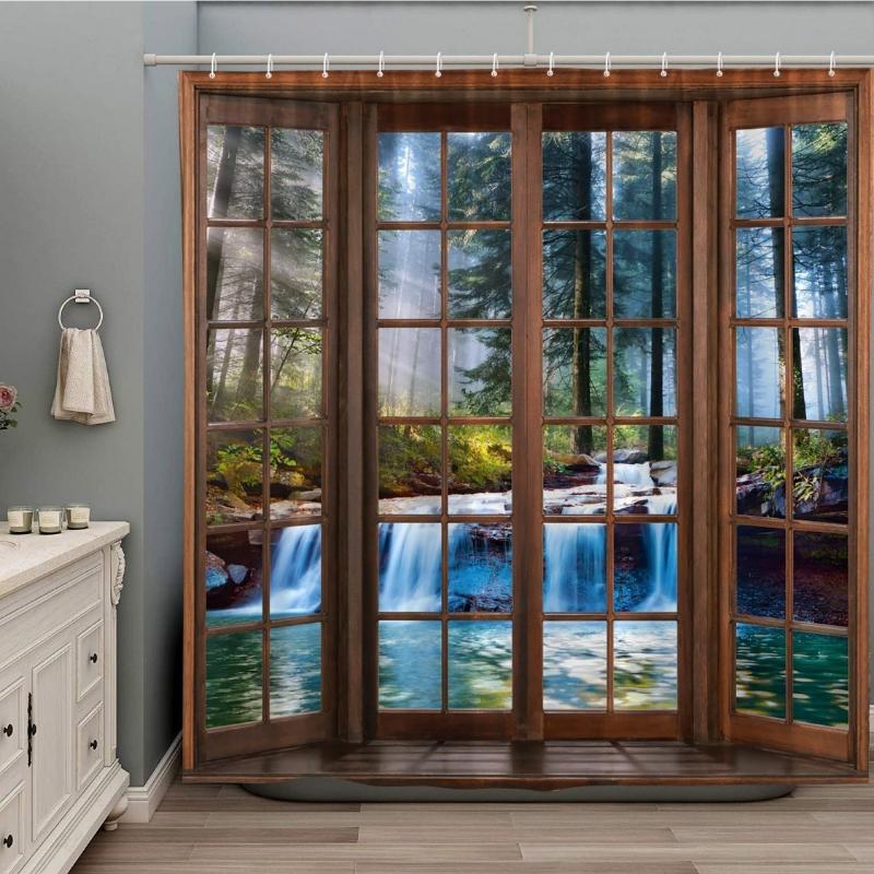 Misty Forest Waterfall Shower Curtain Tropical Rainforest Jungle Plant Landscape Fog Green Tree River Stone Spring Nature Scenic W60H190(CM)-1 Pcs
Misty Forest Waterfall Shower Curtain Tropical Rainforest Jungle Plant Landscape Fog Green Tree River Stone Spring Nature Scenic W60H190(CM)-1 Pcs