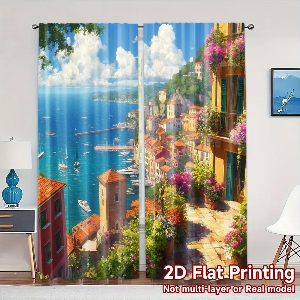 2pcs 2D FLAT PRINTING Curtains (Without Rod) Coastal Paradise Popular Fashionable Curtains Versatile Fabric Curtains Versatile 100*130 Grommet Top 1pcs
2pcs 2D FLAT PRINTING Curtains (Without Rod) Coastal Paradise Popular Fashionable Curtains Versatile Fabric Curtains Versatile 100*130 Grommet Top 1pcs