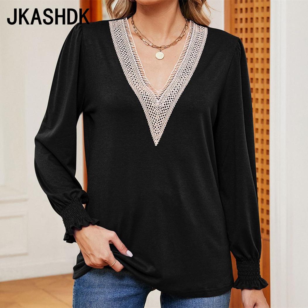 JKASHDK женские модные повседневные осенне-зимние однотонные свободные блузки и рубашки с длинными рукавами и v-образным вырезом с принтом S чёрный
JKASHDK женские модные повседневные осенне-зимние однотонные свободные блузки и рубашки с длинными рукавами и v-образным вырезом с принтом S чёрный