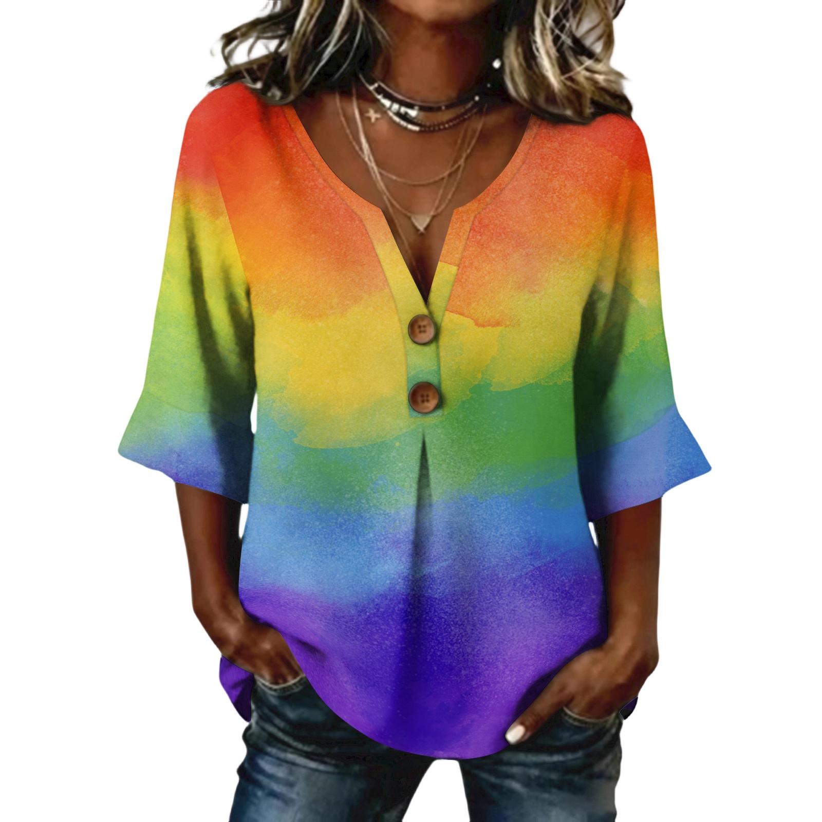 Ladies cross dyed printed button casual V-neck fashionable seven quarter sleeve top XL жовтий
Ladies cross dyed printed button casual V-neck fashionable seven quarter sleeve top XL жовтий