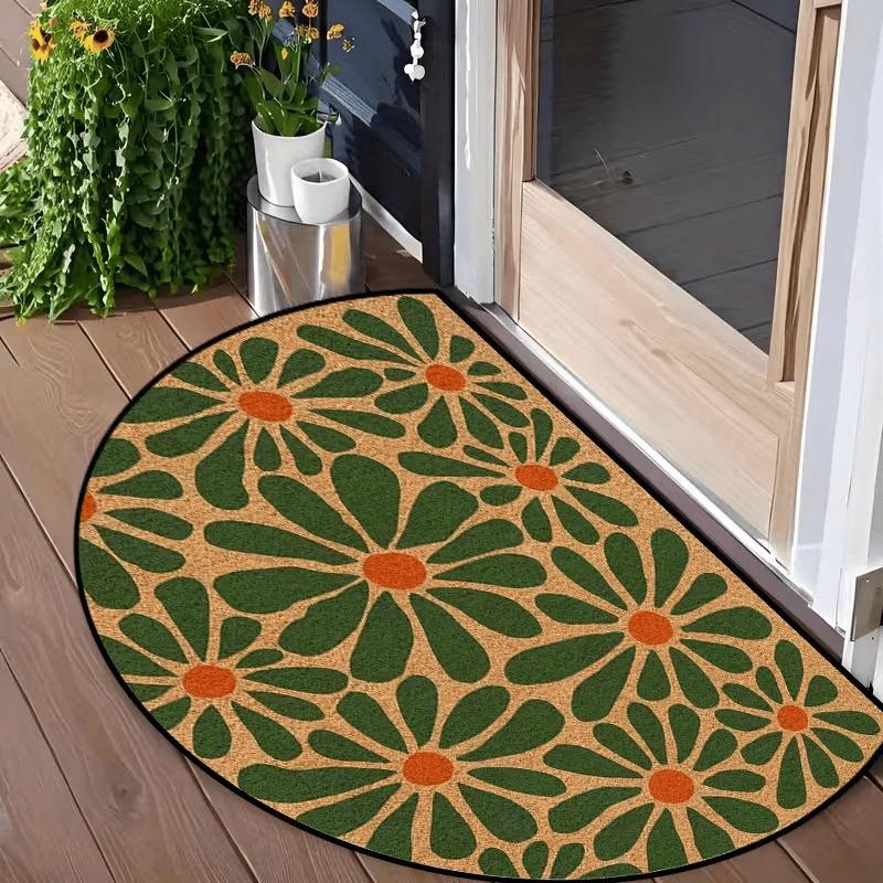A Green Semicircular Floral Mat, Slip-Resistant for Summer, Machine Washable, Suitable for Kitchen, Dining Room, Hallway, Bathroom, Bedroom, Parties, Fashionable home decorati
A Green Semicircular Floral Mat, Slip-Resistant for Summer, Machine Washable, Suitable for Kitchen, Dining Room, Hallway, Bathroom, Bedroom, Parties, Fashionable home decorati