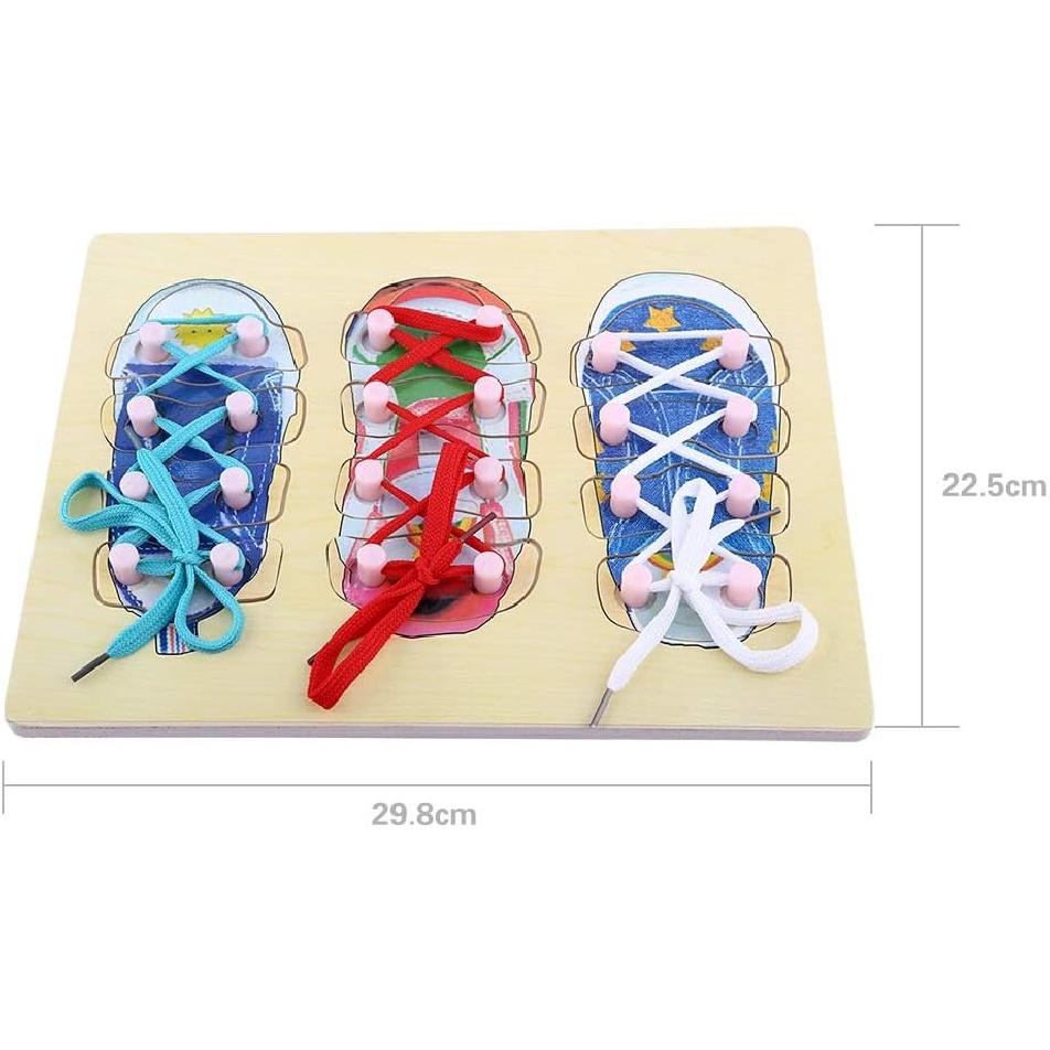SUNGOOYUE Kid Shoes Training Toy, Wooden Learn to Tie Shoes Practice Board for Kids Preschool, Ages 3-7
SUNGOOYUE Kid Shoes Training Toy, Wooden Learn to Tie Shoes Practice Board for Kids Preschool, Ages 3-7
