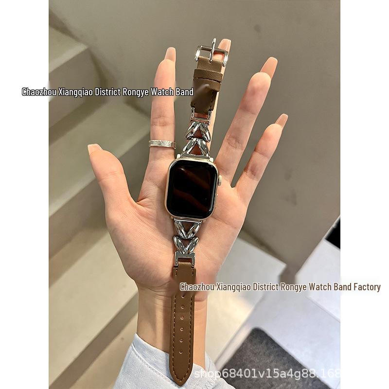 Xiaohongshu Metal Heart Patchwork Leather Strap for iWatch10 & Apple 9876: Chic Style 20mm
Xiaohongshu Metal Heart Patchwork Leather Strap for iWatch10 & Apple 9876: Chic Style 20mm
