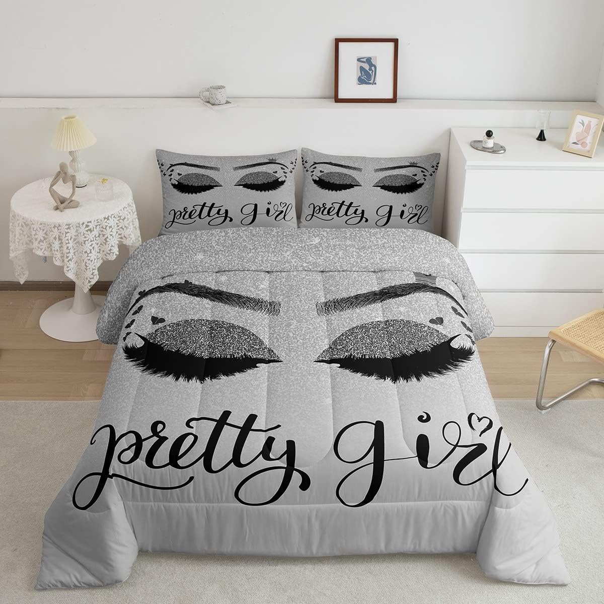 Erosebridal Eyelash Comforter Set for Girs Women,Girly Luxury Bling Bedding Twin Size,Retro Grey Priness Style Duvet Insert,Sparkles Butterf 240x220cm
Erosebridal Eyelash Comforter Set for Girs Women,Girly Luxury Bling Bedding Twin Size,Retro Grey Priness Style Duvet Insert,Sparkles Butterf 240x220cm
