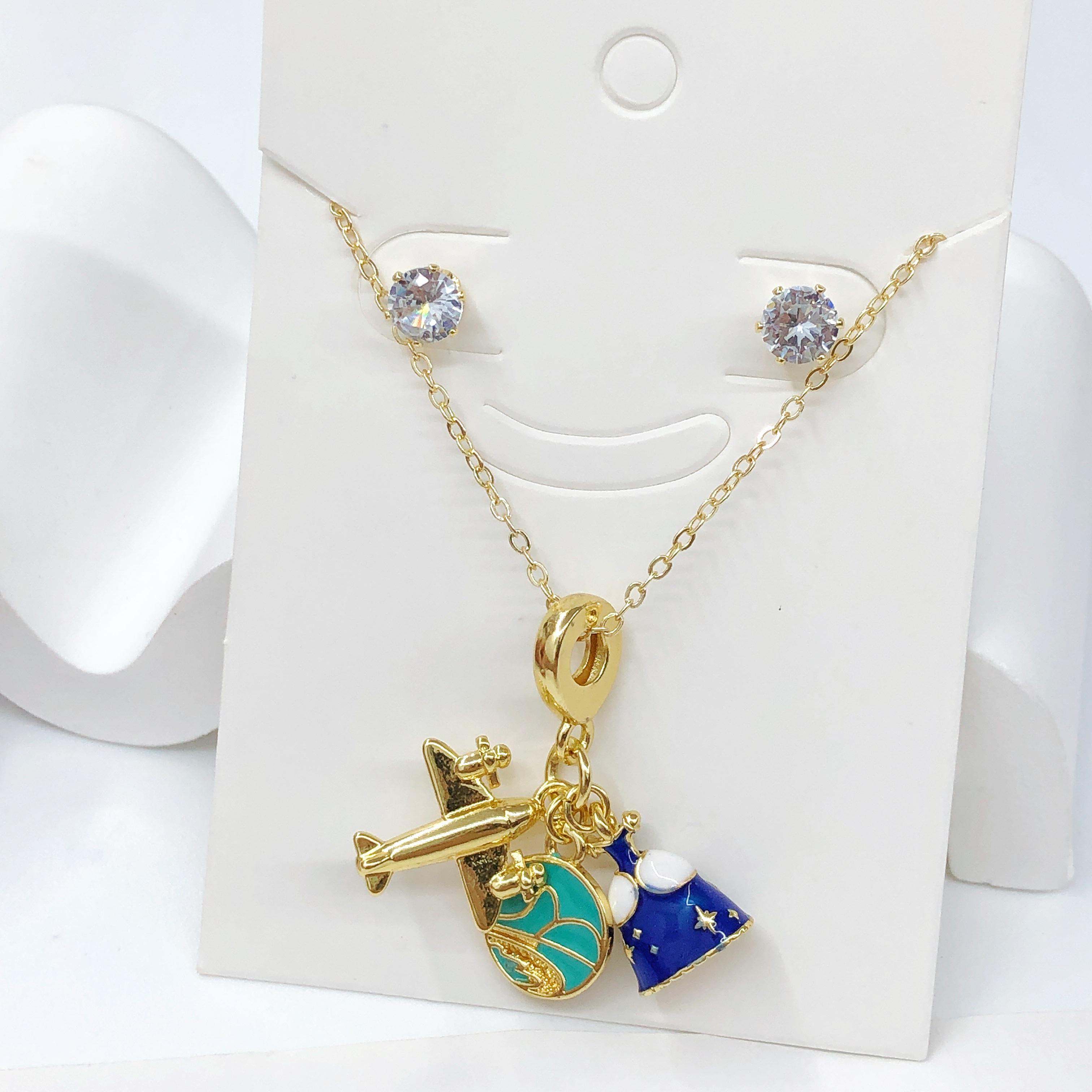 9-Style Gold-Plated Telescope Airplane Camera Pendant Collection Travel Zircon Set Necklace Earrings for Women Vacation Zircon
9-Style Gold-Plated Telescope Airplane Camera Pendant Collection Travel Zircon Set Necklace Earrings for Women Vacation Zircon