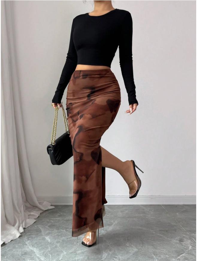 High-Waist Slit Mesh Skirt - New Spring/Summer Style L кавовий
High-Waist Slit Mesh Skirt - New Spring/Summer Style L кавовий