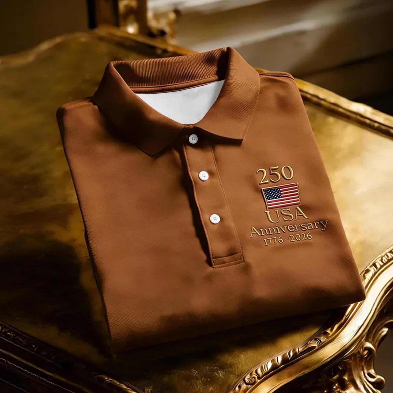 Men s Casual Polo Shirt USA Anniversary 1776-2026 Printed Short Sleeve Collared Shirt Lightweight Breathable Fabric Comfortable Fit XXL коричневий
Men s Casual Polo Shirt USA Anniversary 1776-2026 Printed Short Sleeve Collared Shirt Lightweight Breathable Fabric Comfortable Fit XXL коричневий
