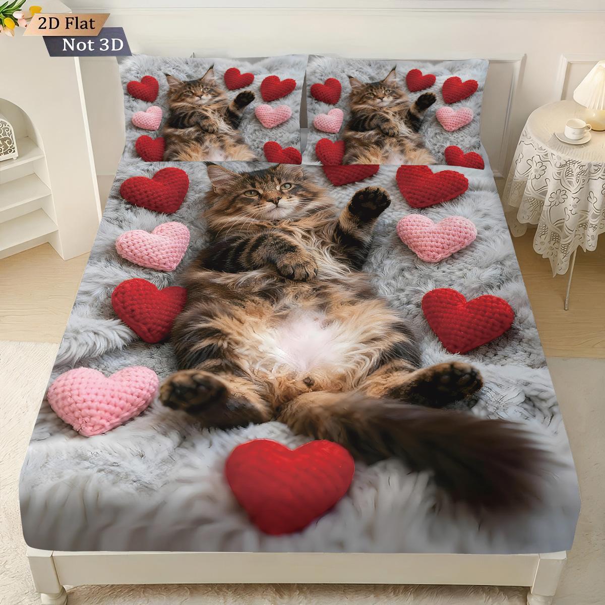 3pcs Valentine s Day Romantic Love Cute Cat Printed Chipless Bed Sheet Set Multi Size Bedroom Bed Cover Holiday Decoration 90x191
3pcs Valentine s Day Romantic Love Cute Cat Printed Chipless Bed Sheet Set Multi Size Bedroom Bed Cover Holiday Decoration 90x191