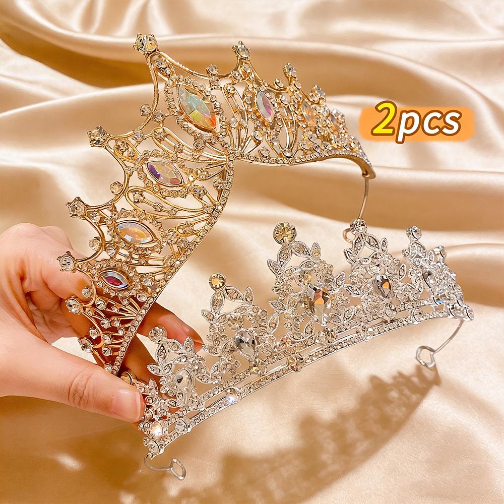 2Pcs Baroque Vintage Tiara Set Gold Tone Crowns AB Clear Rhinestones Luxurious Bridal Headwear Proms Royal Occasions
2Pcs Baroque Vintage Tiara Set Gold Tone Crowns AB Clear Rhinestones Luxurious Bridal Headwear Proms Royal Occasions