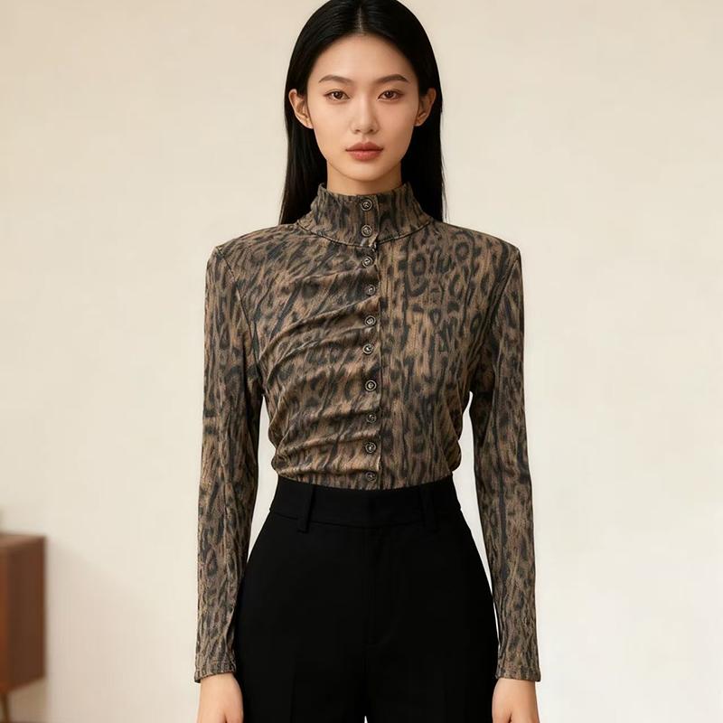 Весна Осень Женская Леопардовый Принт Однобортная Водолазка Рубашка Элегантный Полный Рукав Приталенный Женский Офисный Рабочий Топ 2XL
Весна Осень Женская Леопардовый Принт Однобортная Водолазка Рубашка Элегантный Полный Рукав Приталенный Женский Офисный Рабочий Топ 2XL