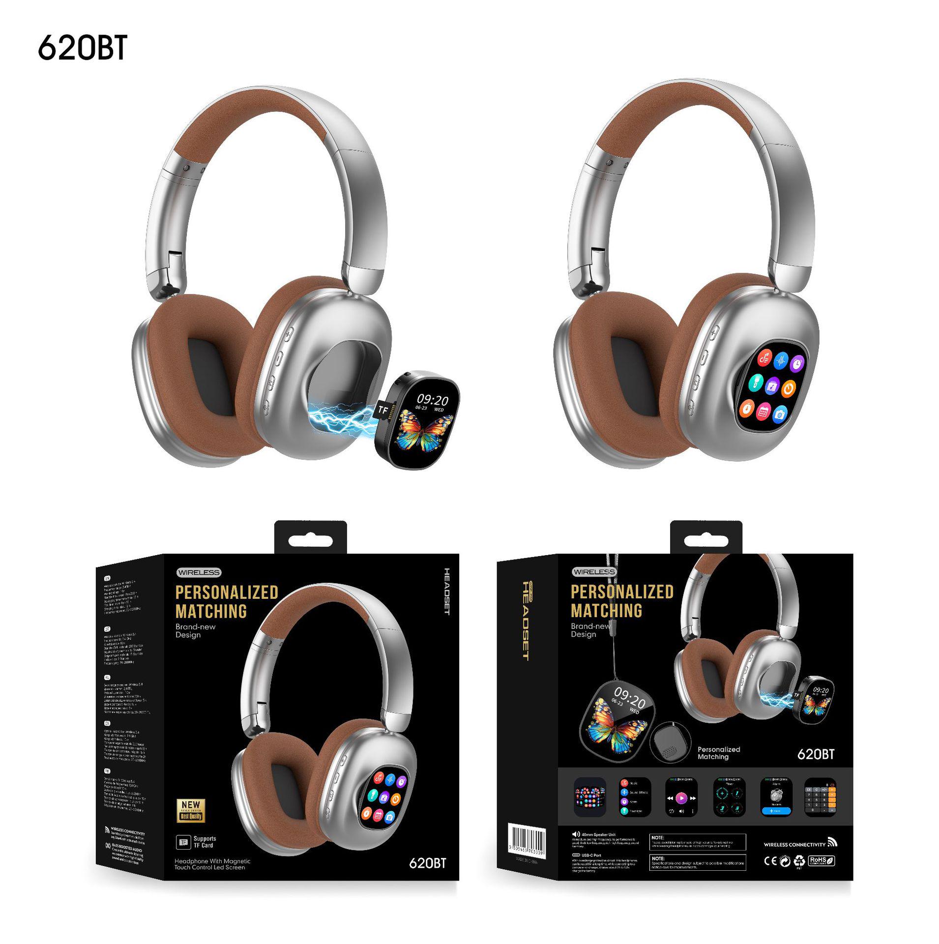 620BT Розумні магнітні сенсорні знімні Bluetooth накладні навушники Bluetooth + TF Card + Touchscreen
620BT Розумні магнітні сенсорні знімні Bluetooth накладні навушники Bluetooth + TF Card + Touchscreen
