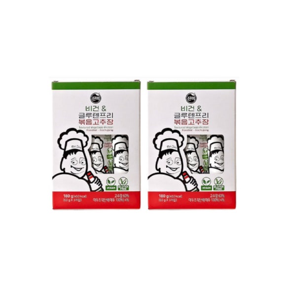 JINMI Веганский жареный гочуджанг без глютена(Корейская красная паста чили), 3 шт х 60 г (3 варианта) 2PCS