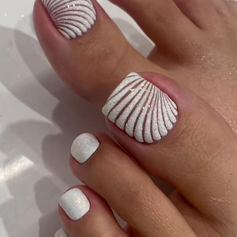 24PCS Fine Sparkling Shell Pattern Press on Fake Nails, Toe Nails, Foot Nails, Nail Patch, Women s Beach Nail, Bridal Nail
24PCS Fine Sparkling Shell Pattern Press on Fake Nails, Toe Nails, Foot Nails, Nail Patch, Women s Beach Nail, Bridal Nail
