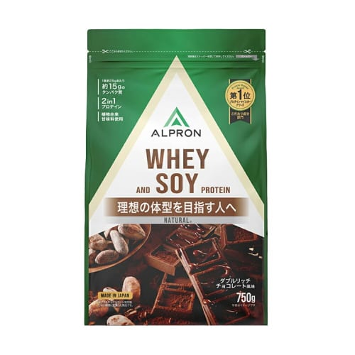 ALPRON Natural Whey & Soy Protein, Double Rich, Chocolate Flavor, 750g, Made in Japan, No Artificial Flavors
ALPRON Natural Whey & Soy Protein, Double Rich, Chocolate Flavor, 750g, Made in Japan, No Artificial Flavors