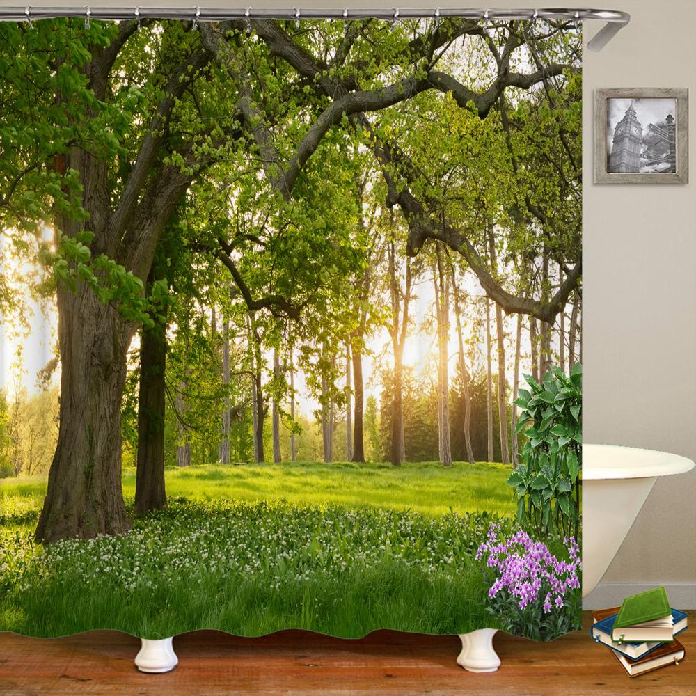 Forest Landscape Shower Curtain Garden 3D Green Plant Tree Natural Scenery Waterproof Polyester Bathroom Curtain Home Decor W60H190(CM)-1 Pcs
Forest Landscape Shower Curtain Garden 3D Green Plant Tree Natural Scenery Waterproof Polyester Bathroom Curtain Home Decor W60H190(CM)-1 Pcs