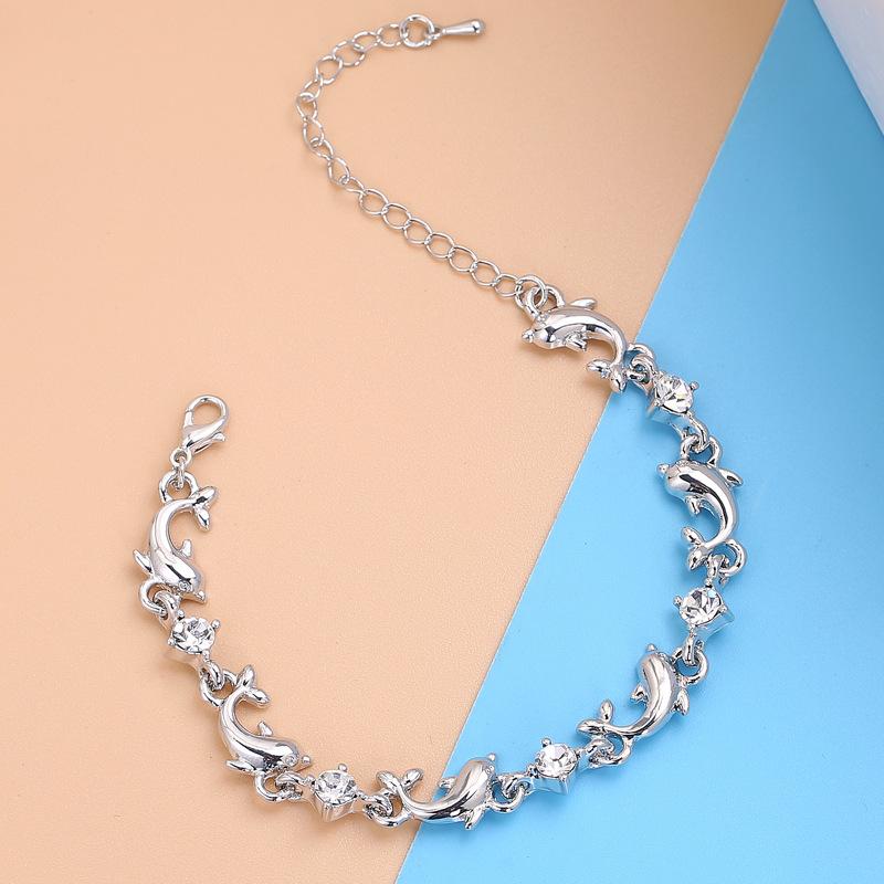 Модные браслеты-цепочки для женщин, вечерние, милый браслет с дельфином, роскошные подарки серебряный
Модные браслеты-цепочки для женщин, вечерние, милый браслет с дельфином, роскошные подарки серебряный