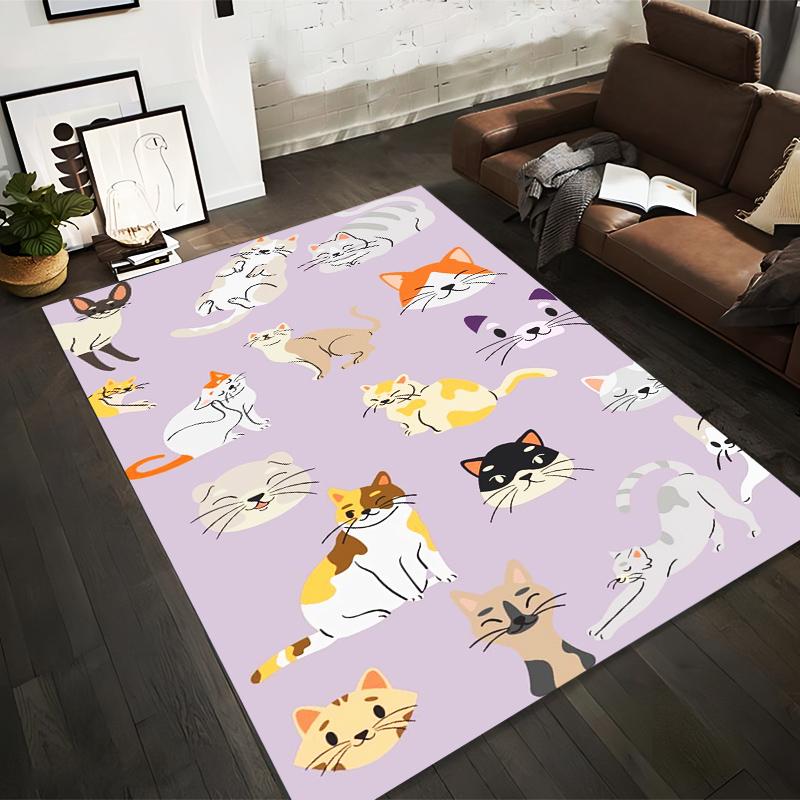 Cute Cartoon Cat Pattern Carpet with Colorful Cats on a Purple Background Design Suitable for use as an anti-slip for room and bedroom sofas 40x60cm( 15x23in )
Cute Cartoon Cat Pattern Carpet with Colorful Cats on a Purple Background Design Suitable for use as an anti-slip for room and bedroom sofas 40x60cm( 15x23in )