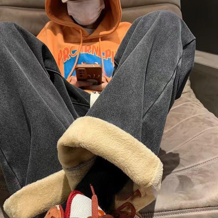 Джинси жіночі зимові з товстою підкладкою, з високою посадкою, вільного крою, з прямими широкими штанинами, зносостійка джинсова тканина M
Джинси жіночі зимові з товстою підкладкою, з високою посадкою, вільного крою, з прямими широкими штанинами, зносостійка джинсова тканина M