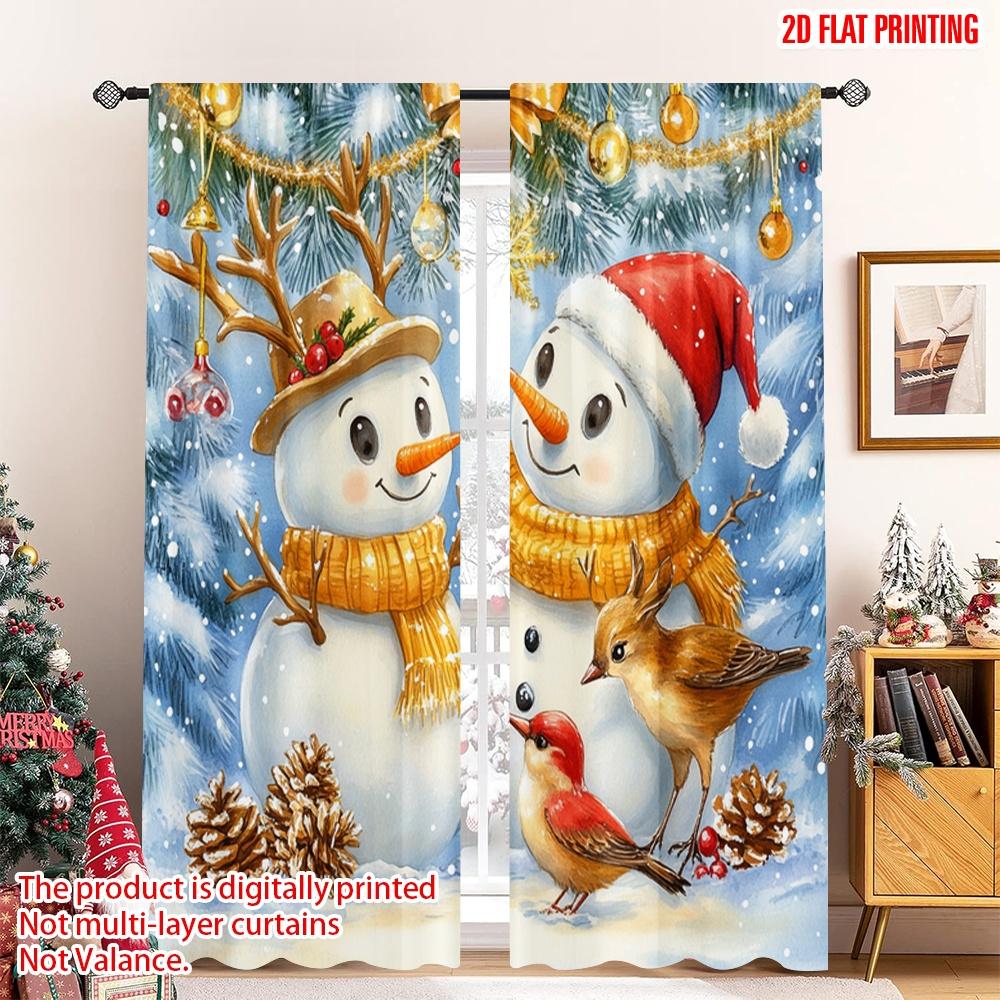Set Of 2 Flat Printing Merry Christmas Popular Curtain Cute Snowman Deer Bird Polyester Without Electricity Festive Holiday W100*H70(CM)-Hooks&1PCS
Set Of 2 Flat Printing Merry Christmas Popular Curtain Cute Snowman Deer Bird Polyester Without Electricity Festive Holiday W100*H70(CM)-Hooks&1PCS