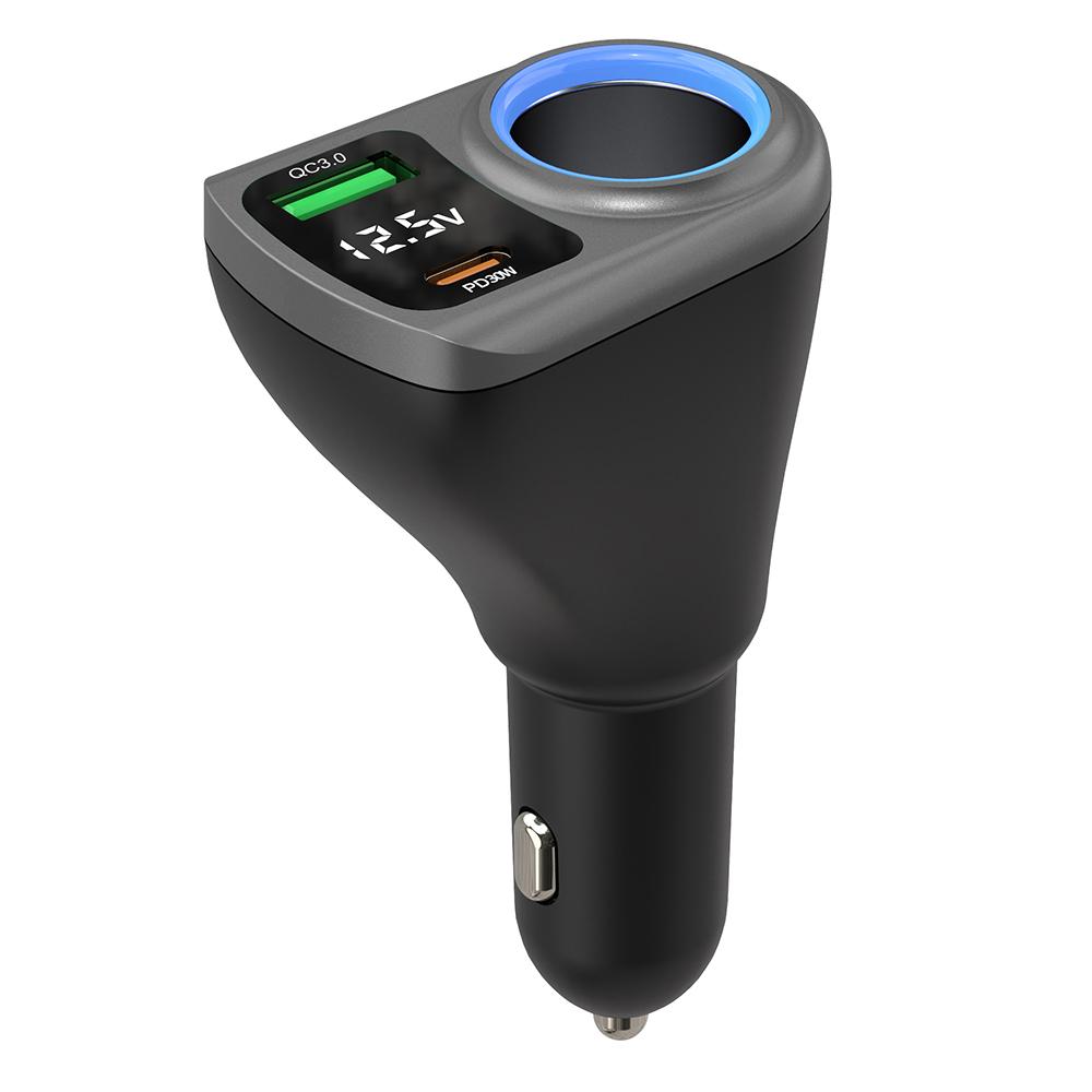 K29 Car Charger Adapter Fast Charging Digital Display 3 in 1 Cigarette Lighter Socket Splitter Charger
K29 Car Charger Adapter Fast Charging Digital Display 3 in 1 Cigarette Lighter Socket Splitter Charger