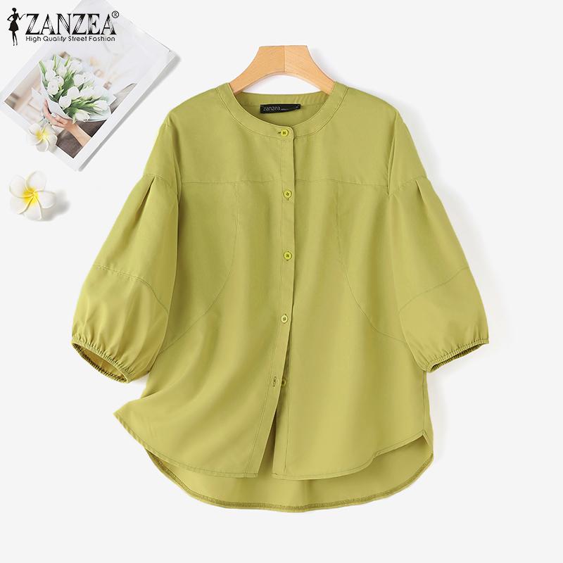 ZANZEA Женская повседневная свободная блузка с круглым вырезом и короткими рукавами 
ZANZEA Женская повседневная свободная блузка с круглым вырезом и короткими рукавами