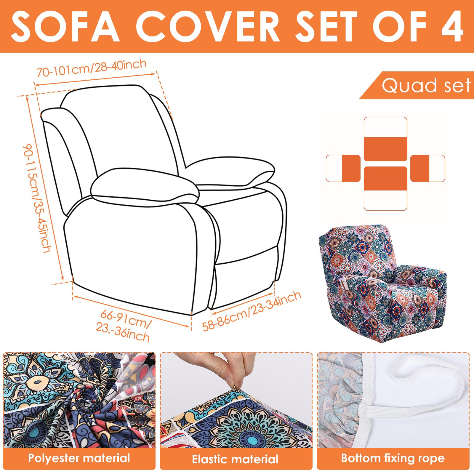 4Pcs/Set Recliner Sofa Cover Stretch Spandex Couch Slipcovers with Pocket Single Reclining Slipcover Non Slip Armchair Cover
4Pcs/Set Recliner Sofa Cover Stretch Spandex Couch Slipcovers with Pocket Single Reclining Slipcover Non Slip Armchair Cover