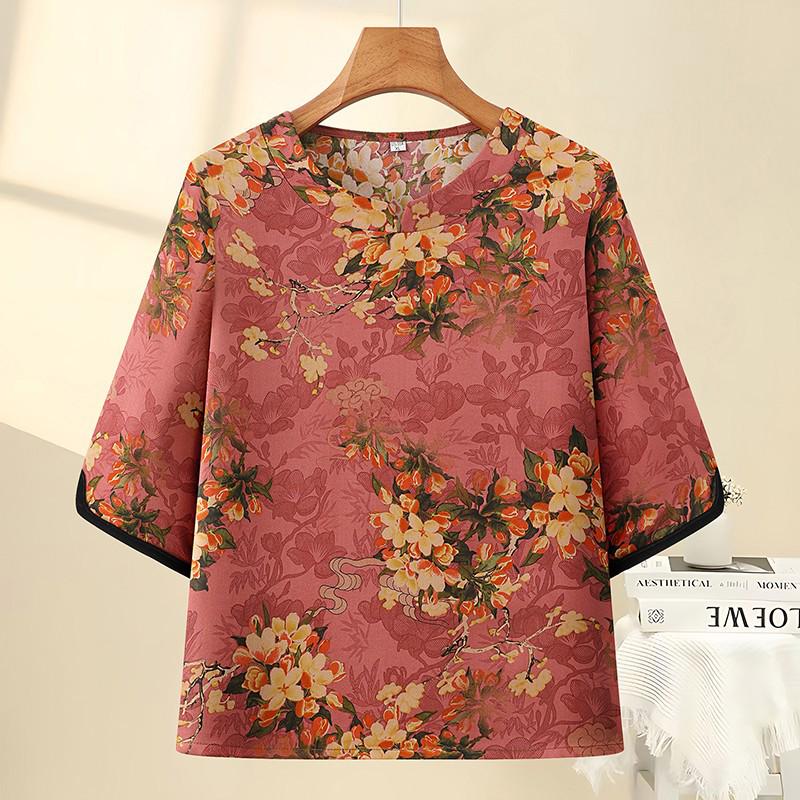 Summer Floral Print Loose Top - Seven-Sleeve Style for Middle-Aged Women 2XL (105-120 jin) рожевий
Summer Floral Print Loose Top - Seven-Sleeve Style for Middle-Aged Women 2XL (105-120 jin) рожевий