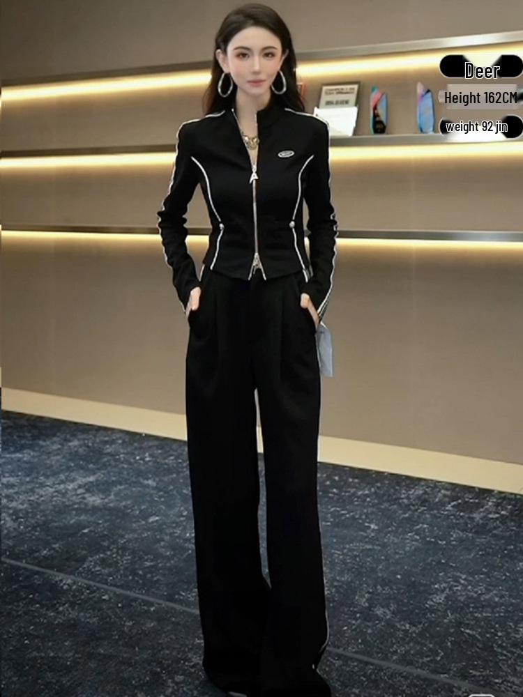 2026 Spring/Autumn Stylish Women s Two-Piece Set: Stand-Up Collar Jacket & High-Waisted Wide-Leg Pants. S
2026 Spring/Autumn Stylish Women s Two-Piece Set: Stand-Up Collar Jacket & High-Waisted Wide-Leg Pants. S