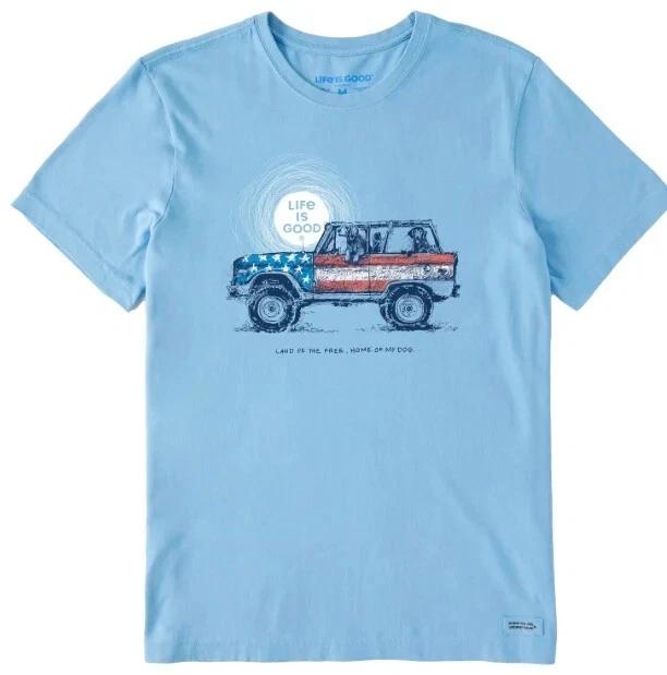 Life is Good. Men s Land of the Free, Home of My Dog Crusher Tee, Cool Blue 4XL
Life is Good. Men s Land of the Free, Home of My Dog Crusher Tee, Cool Blue 4XL