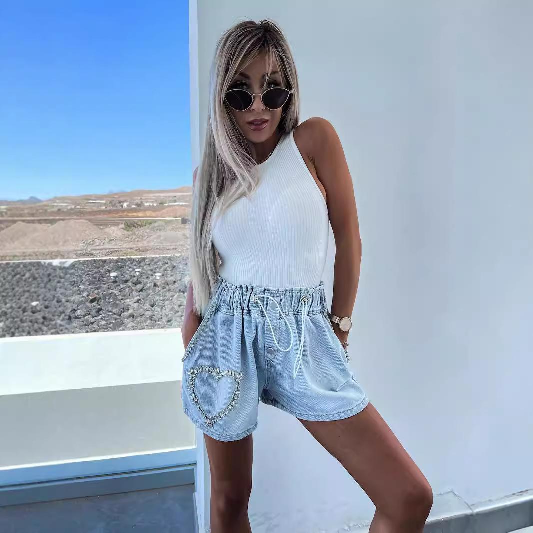 Y2K Summer Casual Fashion Cargo Shorts Temperament Rhinestone Heart Pattern Drawstring Trending Denim XS синій
Y2K Summer Casual Fashion Cargo Shorts Temperament Rhinestone Heart Pattern Drawstring Trending Denim XS синій