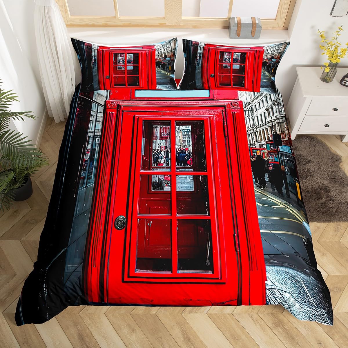 Telephone Booth Duvet Cover Sets for Teens Adults Lightweight Down Quilt Covers Room Decor 2 Pillowcases 1 Duvet Cover No Quilt (135x200cm)
Telephone Booth Duvet Cover Sets for Teens Adults Lightweight Down Quilt Covers Room Decor 2 Pillowcases 1 Duvet Cover No Quilt (135x200cm)