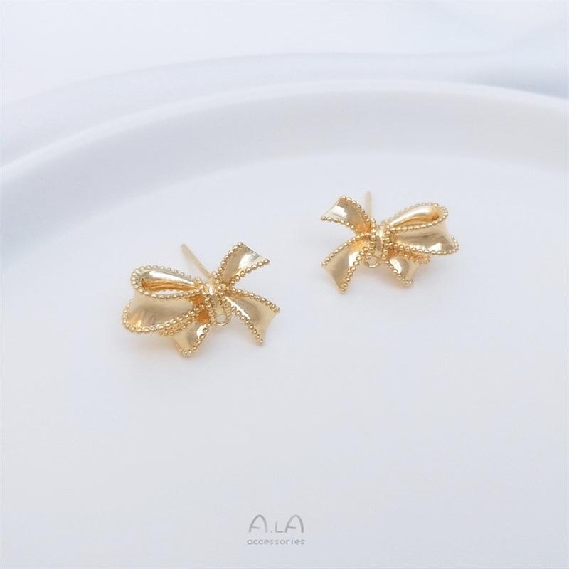 14K Gold-Filled & 925 Silver Needle Bow Stud Earrings with Jump Ring - Handmade Jewelry Accessories
14K Gold-Filled & 925 Silver Needle Bow Stud Earrings with Jump Ring - Handmade Jewelry Accessories