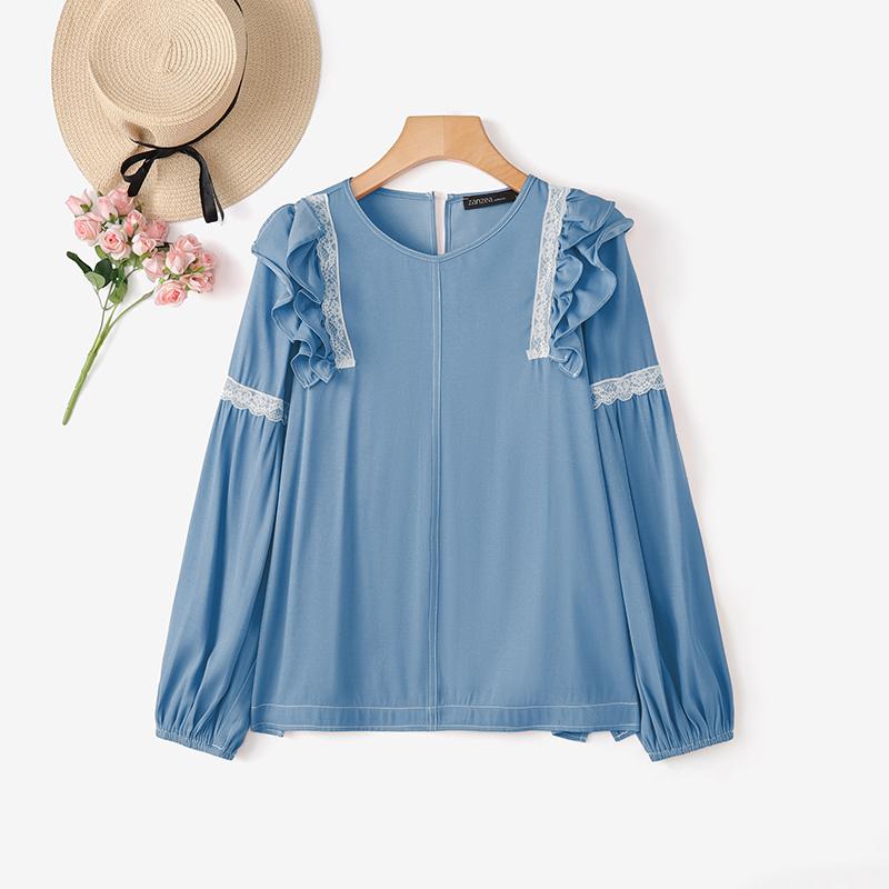 ZANZEA Женская повседневная блузка с круглым вырезом, длинным рукавом и кружевной вставкой 5XL светло-синий
ZANZEA Женская повседневная блузка с круглым вырезом, длинным рукавом и кружевной вставкой 5XL светло-синий