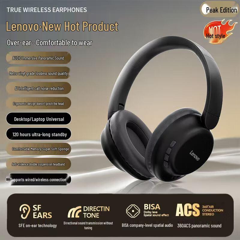 Lenovo TC3307 Wireless Over-Ear Headphones
Lenovo TC3307 Wireless Over-Ear Headphones