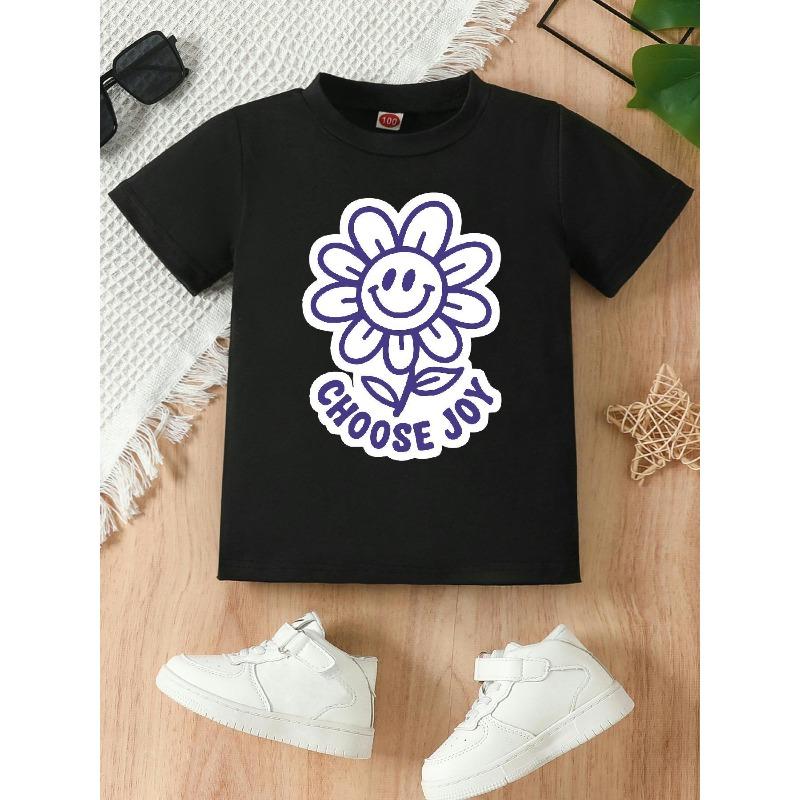 European sizes Girls Joyful Face & Flower Print Summer T-Shirt - Smiling Faces & Multicolor Floral Round Neck Top, Casual Beachwear for Girls 98cm чёрный
European sizes Girls Joyful Face & Flower Print Summer T-Shirt - Smiling Faces & Multicolor Floral Round Neck Top, Casual Beachwear for Girls 98cm чёрный