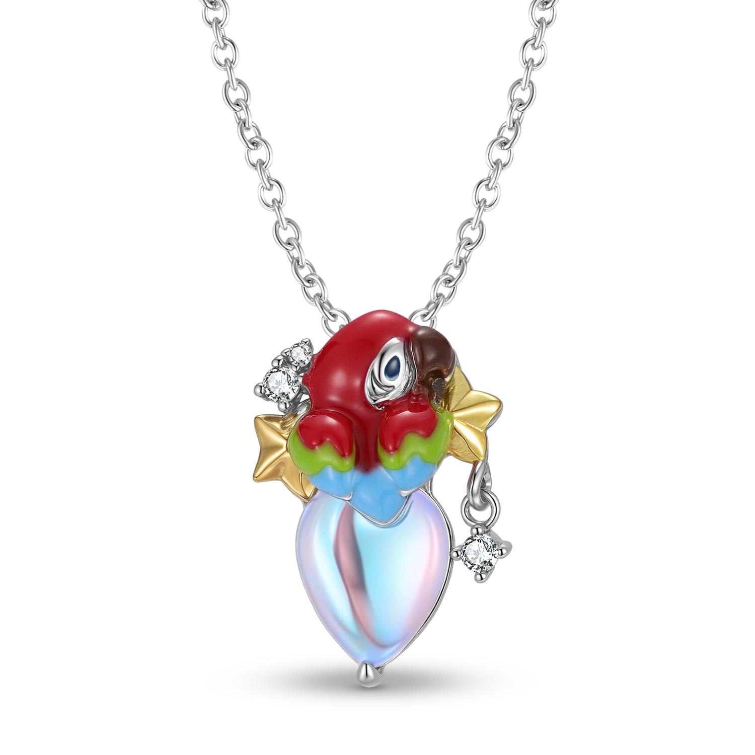 Red Parrot & Moonstone Necklace Pendant with Zirconia Authentic 925 Sterling Silver for Women Necklace Jewelry Dropshipping
Red Parrot & Moonstone Necklace Pendant with Zirconia Authentic 925 Sterling Silver for Women Necklace Jewelry Dropshipping