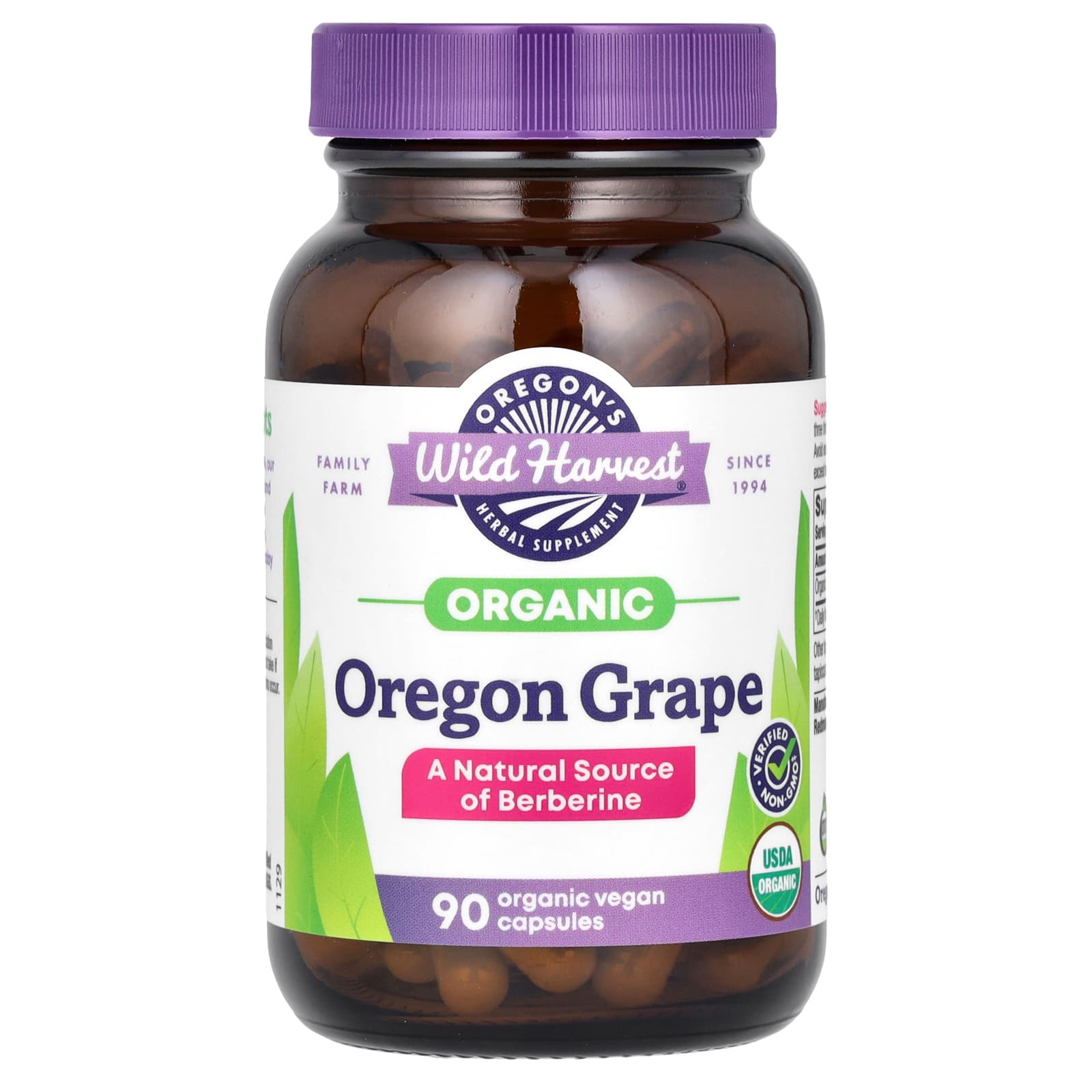 Oregon S Wild Harvest, Organic Oregon Grape, Organic Vegan Capsules, 90 Count (380Mg/Capsule)
Oregon S Wild Harvest, Organic Oregon Grape, Organic Vegan Capsules, 90 Count (380Mg/Capsule)