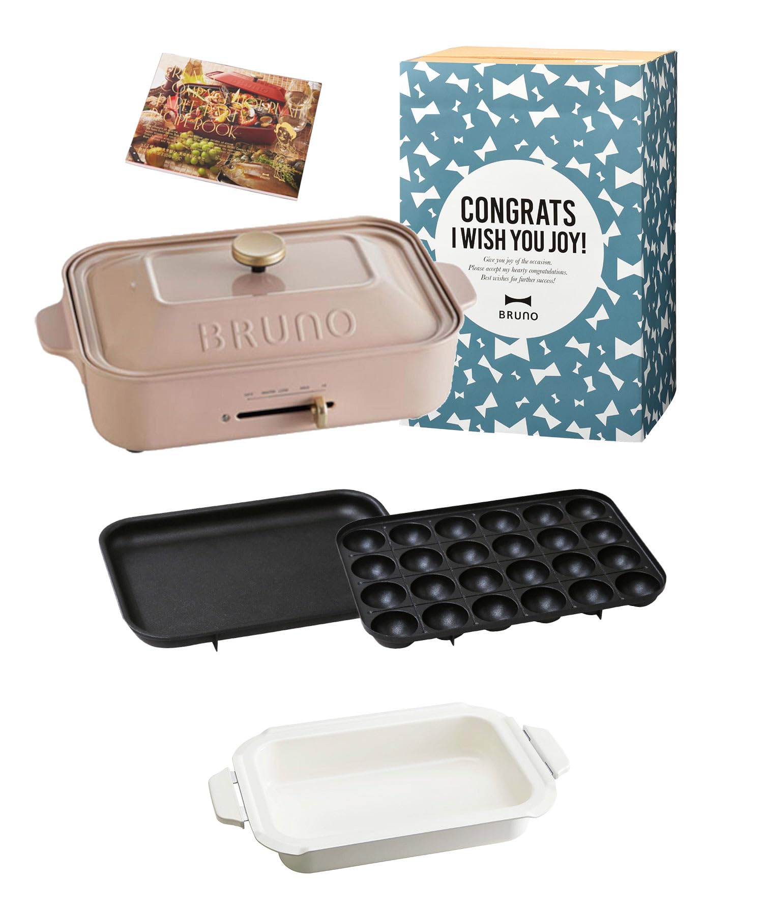 BRUNO Compact Hot Plate Main Unit 3 Types of Plates Ceramic Coated Pot Yakiniku Celebration Sleeve Recipe Book Included Pink Beige Stylish Cute One
BRUNO Compact Hot Plate Main Unit 3 Types of Plates Ceramic Coated Pot Yakiniku Celebration Sleeve Recipe Book Included Pink Beige Stylish Cute One