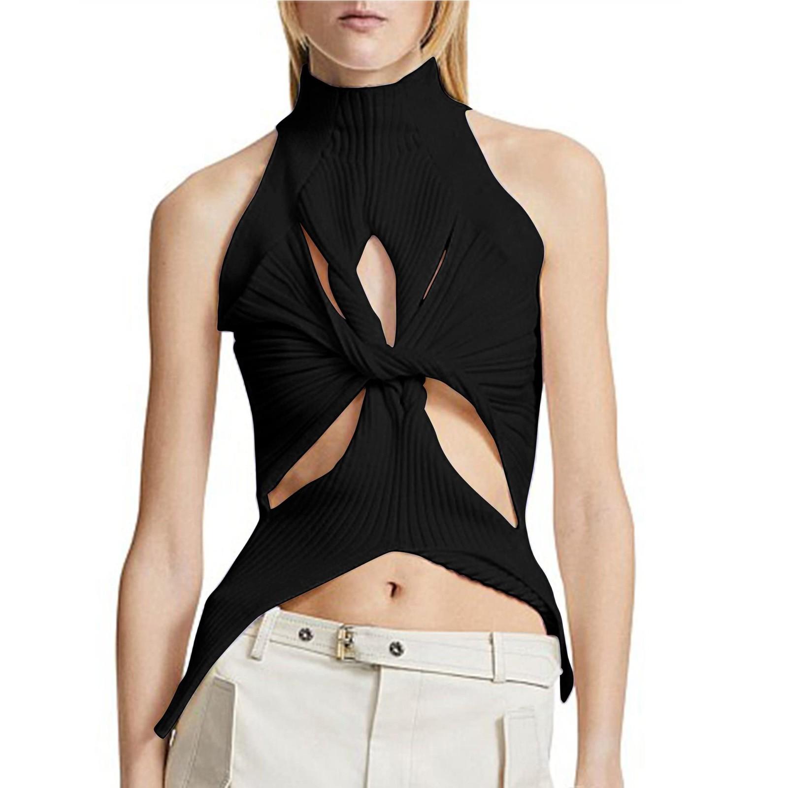 Women s Summer Sleeveless Vest Irregular Hollowed Out Kink Half High Neck Color Crop Knitted Vest Top L чёрный
Women s Summer Sleeveless Vest Irregular Hollowed Out Kink Half High Neck Color Crop Knitted Vest Top L чёрный