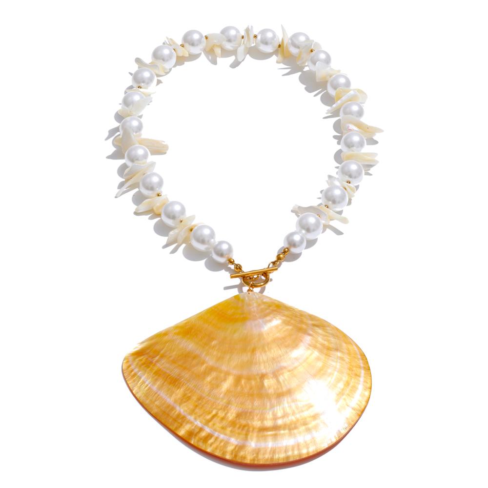 Yhpup Arrivals Yellow Big Shell Pendant Necklace Ocean Style Simulated Pearls Chain Handmade High Quality Jewelry 2025
Yhpup Arrivals Yellow Big Shell Pendant Necklace Ocean Style Simulated Pearls Chain Handmade High Quality Jewelry 2025