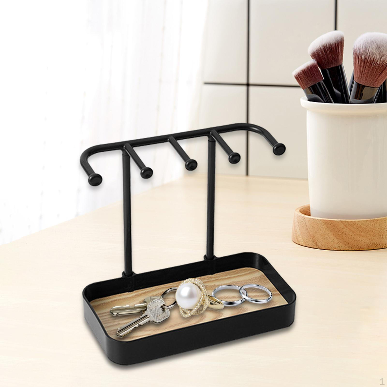 Elegant Jewelry Stand with Wooden Tray, Versatile Storage Solution for Accessories чорний
Elegant Jewelry Stand with Wooden Tray, Versatile Storage Solution for Accessories чорний