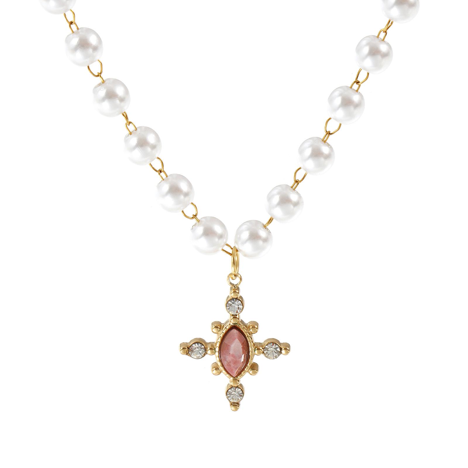 1 PC Gold Plated Clear Rhinestone Acrylic Imitation Pearl Beaded Chain Cross Pendant Necklace For Women Fashion Jewelry 45cm розовый
1 PC Gold Plated Clear Rhinestone Acrylic Imitation Pearl Beaded Chain Cross Pendant Necklace For Women Fashion Jewelry 45cm розовый