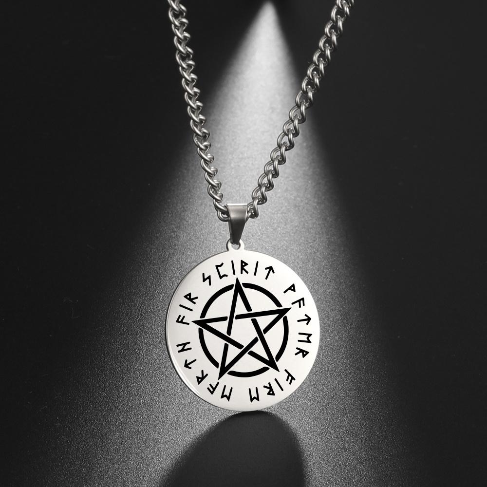 My Shape Tetragrammaton Pentacle Pendant Necklace for Men Wiccan Pagen Pentagram Amulet Talisman Vintage Jewelry Stainless Steel
My Shape Tetragrammaton Pentacle Pendant Necklace for Men Wiccan Pagen Pentagram Amulet Talisman Vintage Jewelry Stainless Steel